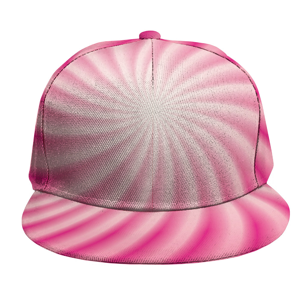 Pink Whirlpool Spiral Print Snapback Cap