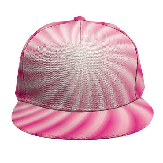 Pink Whirlpool Spiral Print Snapback Cap