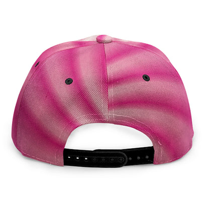 Pink Whirlpool Spiral Print Snapback Cap
