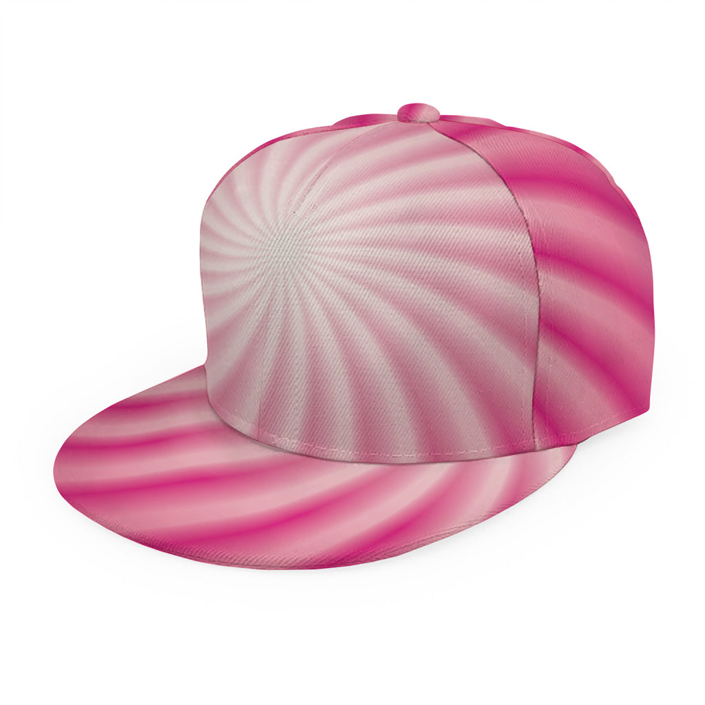 Pink Whirlpool Spiral Print Snapback Cap