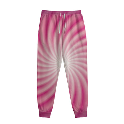 Pink Whirlpool Spiral Print Sweatpants