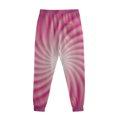 Pink Whirlpool Spiral Print Sweatpants