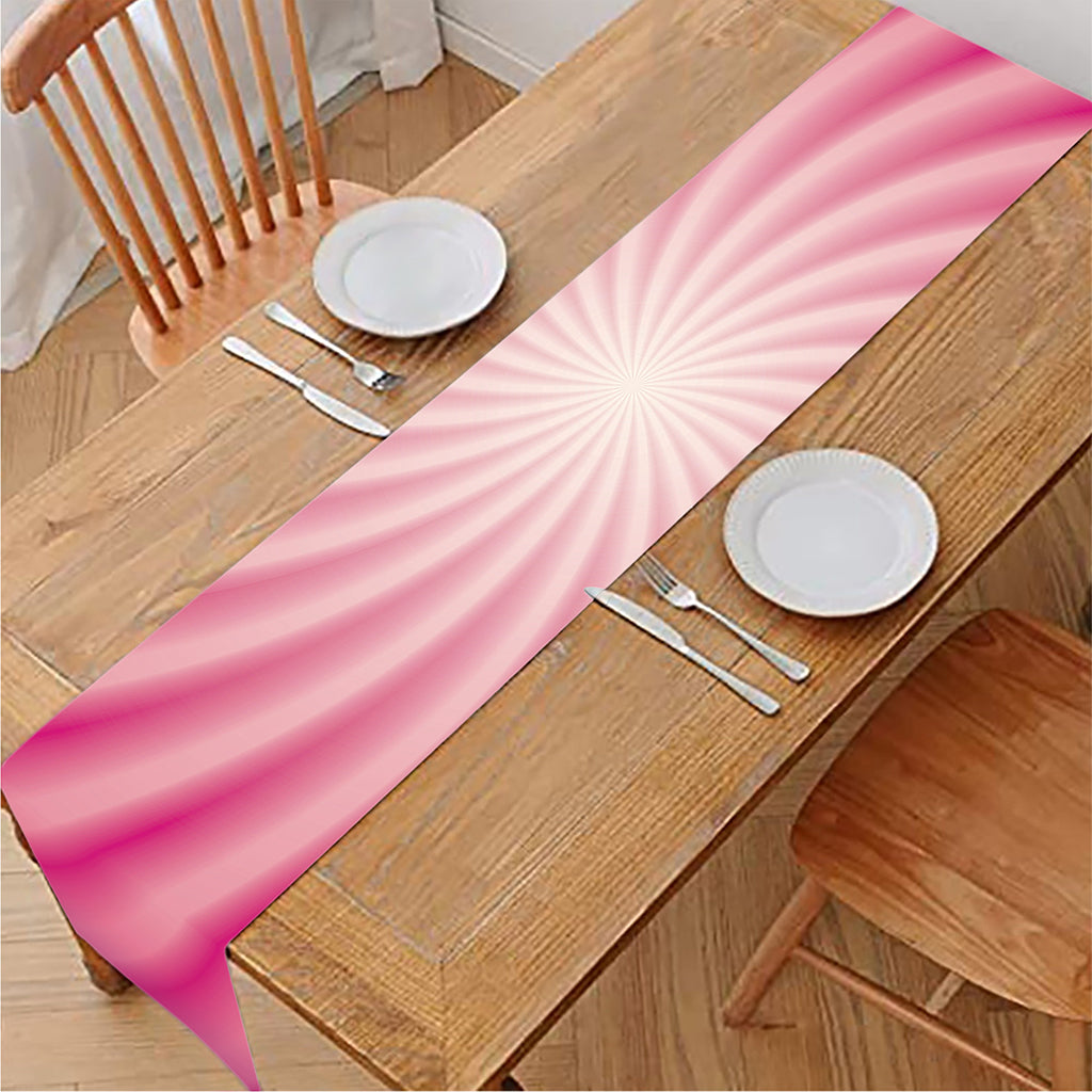 Pink Whirlpool Spiral Print Table Runner