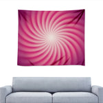 Pink Whirlpool Spiral Print Tapestry