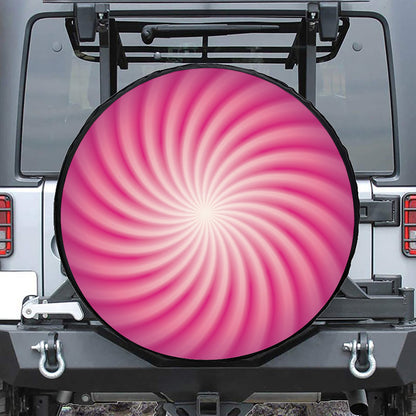 Pink Whirlpool Spiral Print Tire Cover