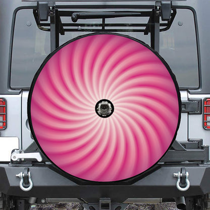 Pink Whirlpool Spiral Print Tire Cover With Camera Hole