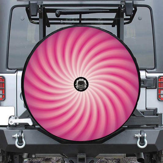 Pink Whirlpool Spiral Print Tire Cover With Camera Hole