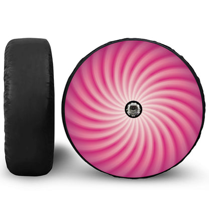 Pink Whirlpool Spiral Print Tire Cover With Camera Hole