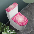 Pink Whirlpool Spiral Print Toilet Lid And Tank Cover Set