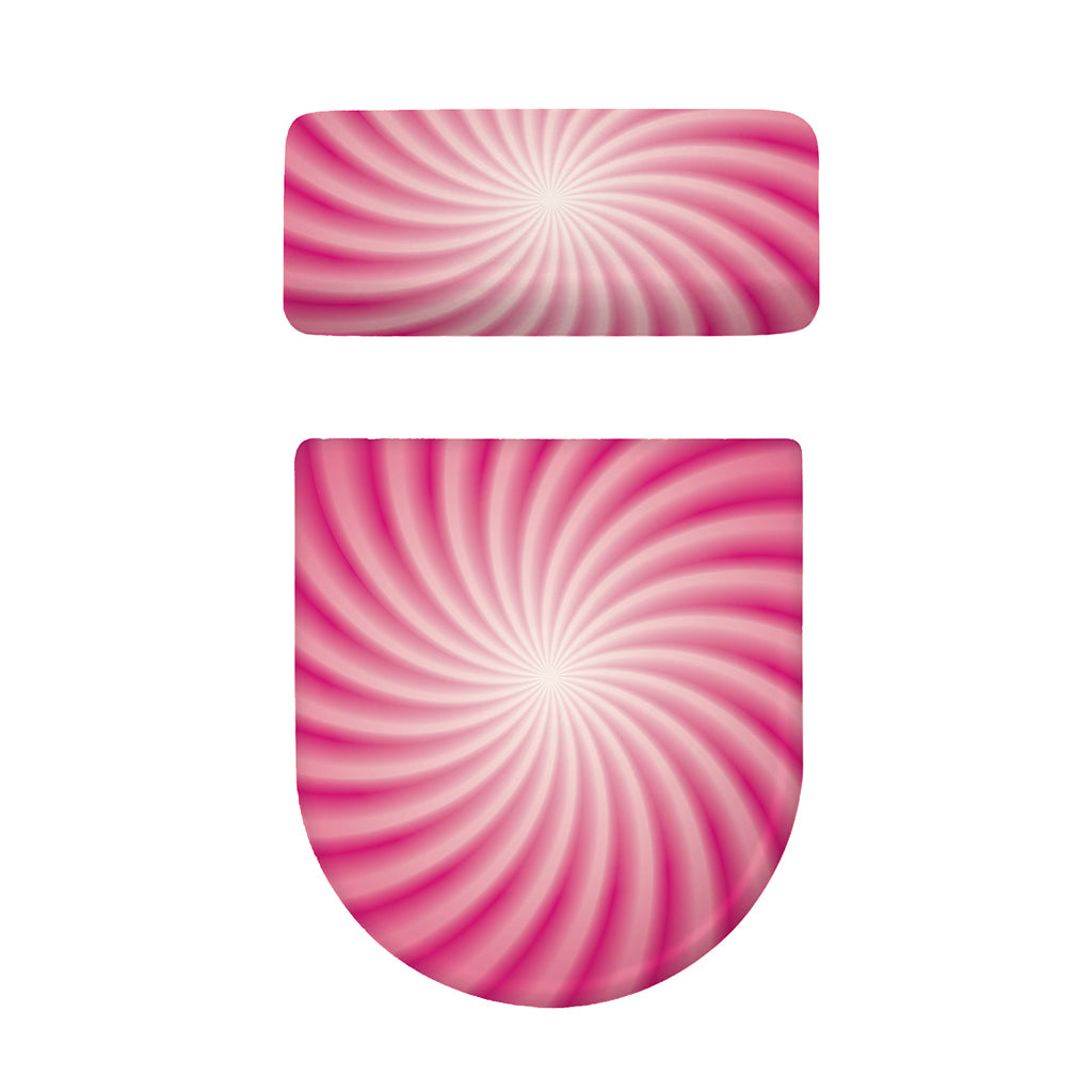 Pink Whirlpool Spiral Print Toilet Lid And Tank Cover Set