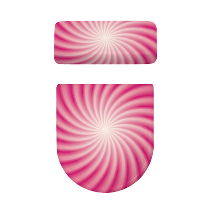 Pink Whirlpool Spiral Print Toilet Lid And Tank Cover Set
