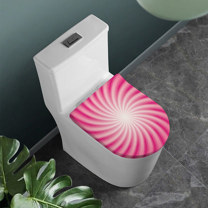 Pink Whirlpool Spiral Print Toilet Lid Cover