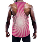 Pink Whirlpool Spiral Print Training Tank Top