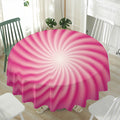 Pink Whirlpool Spiral Print Waterproof Round Tablecloth
