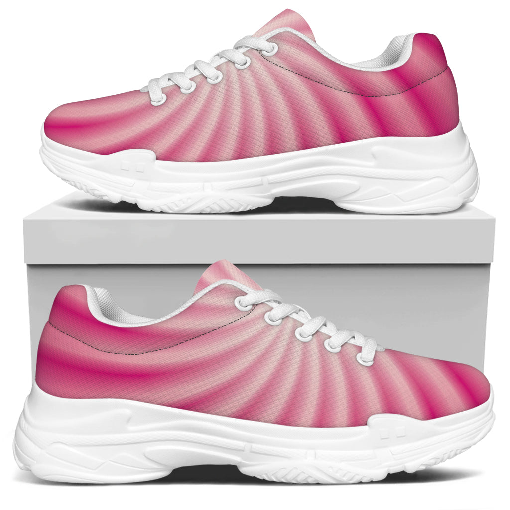 Pink Whirlpool Spiral Print White Chunky Shoes