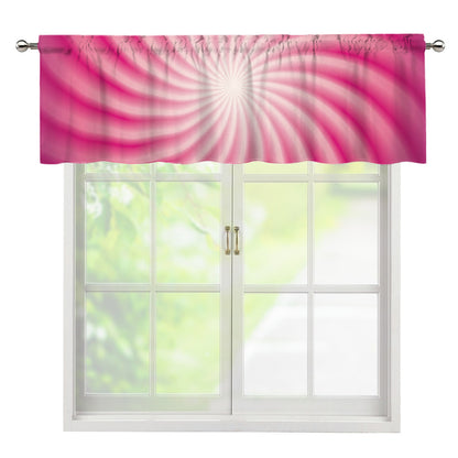 Pink Whirlpool Spiral Print Window Valance