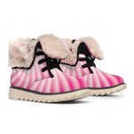 Pink Whirlpool Spiral Print Winter Boots
