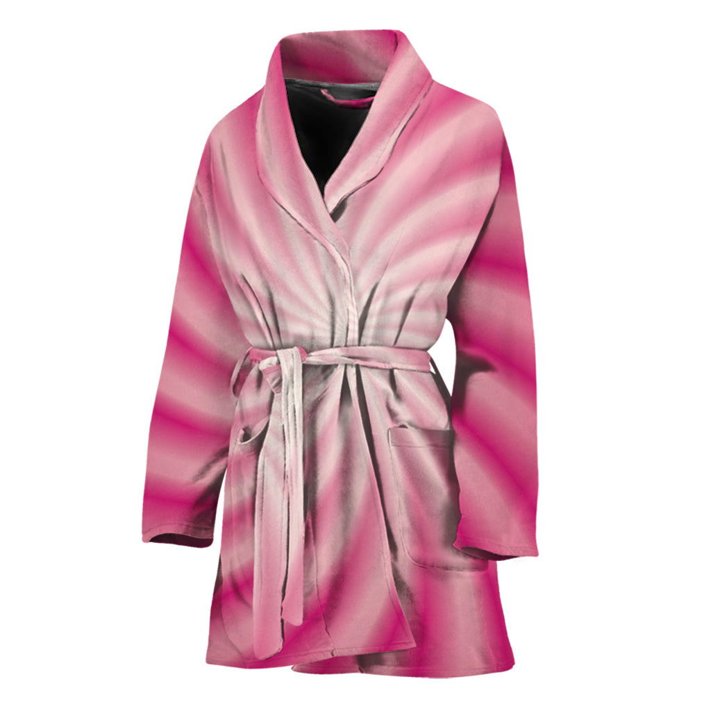 Pink Whirlpool Spiral Print Women's Bathrobe