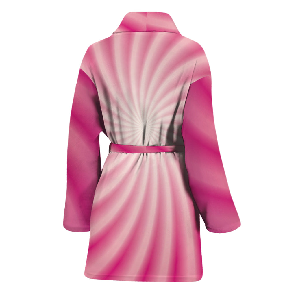 Pink Whirlpool Spiral Print Women's Bathrobe