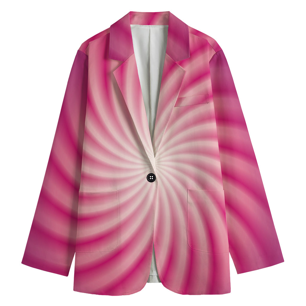 Pink Whirlpool Spiral Print Women's Blazer