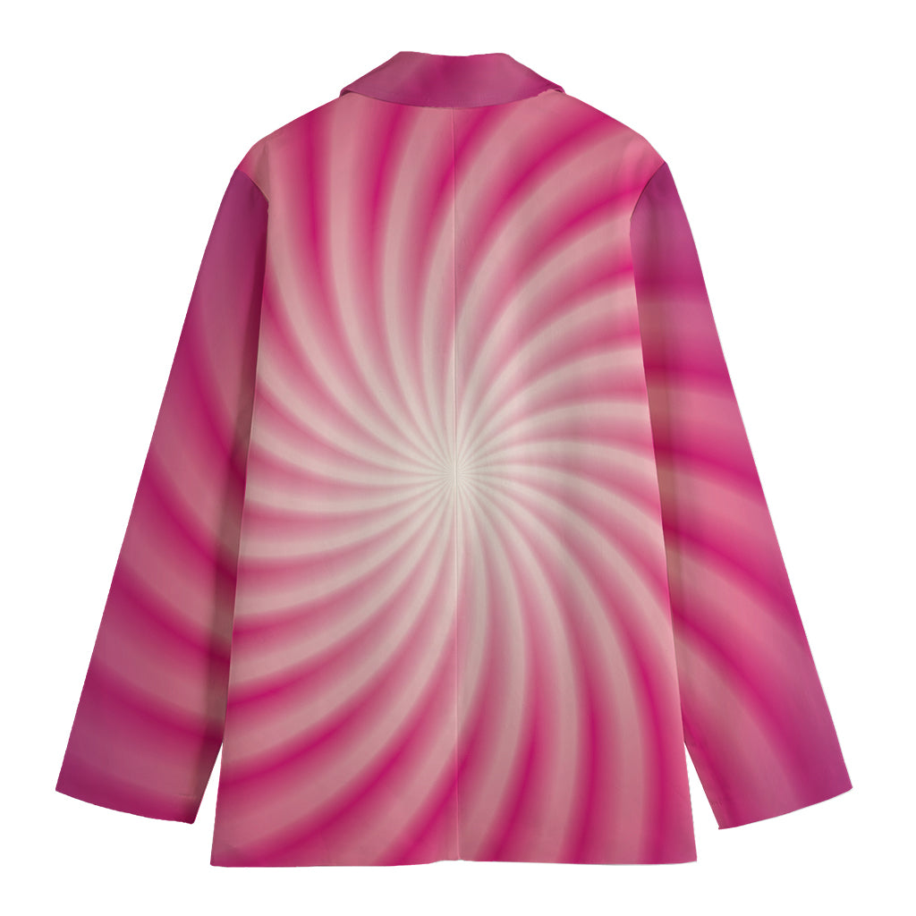 Pink Whirlpool Spiral Print Women's Blazer