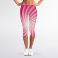 Pink Whirlpool Spiral Print Women's Capri Leggings