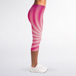 Pink Whirlpool Spiral Print Women's Capri Leggings
