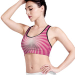 Pink Whirlpool Spiral Print Women's Sports Bra