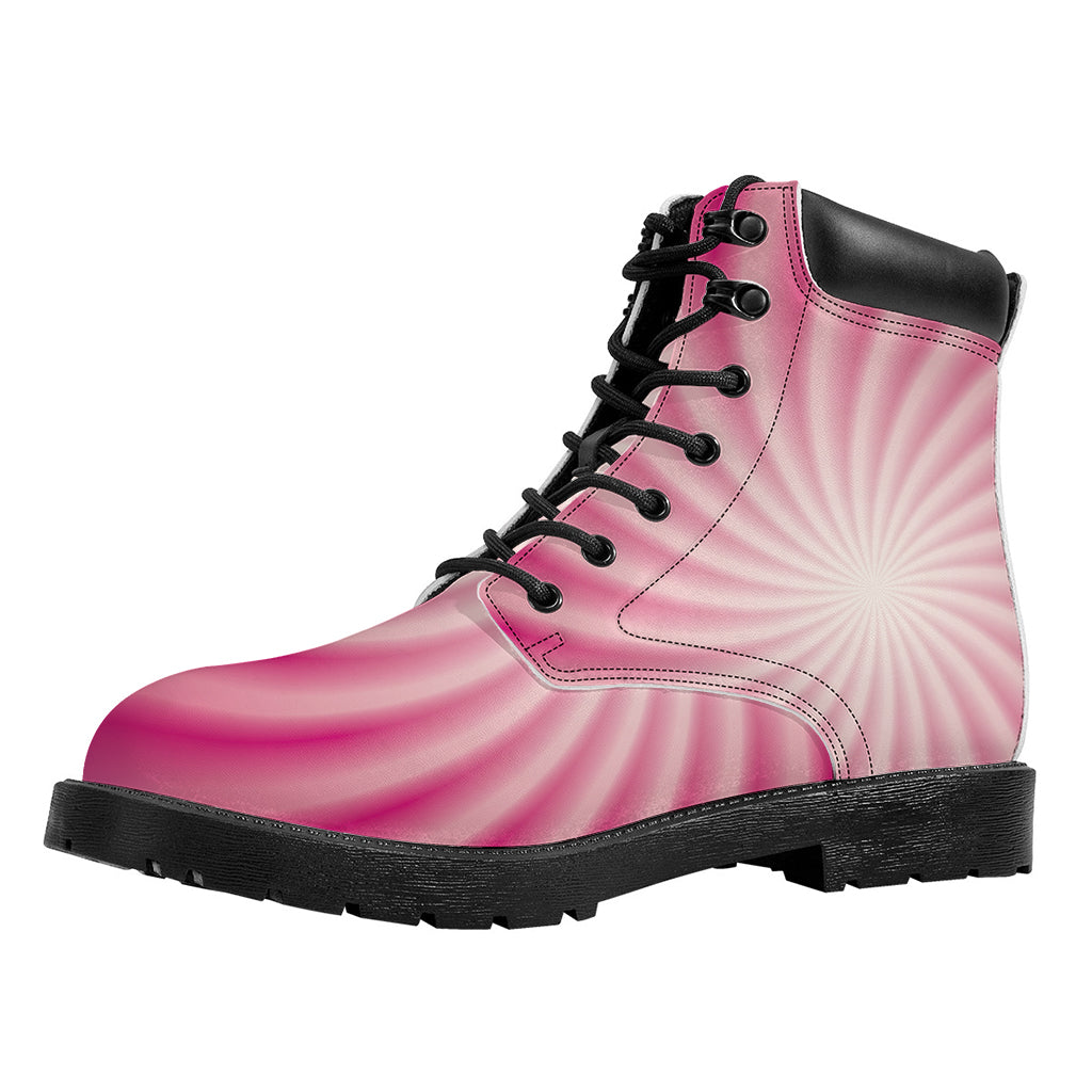 Pink Whirlpool Spiral Print Work Boots
