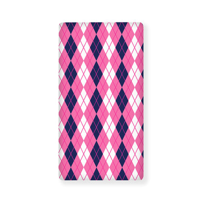 Pink White And Blue Argyle Pattern Print Baby Crib Sheet
