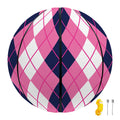 Pink White And Blue Argyle Pattern Print Basketball