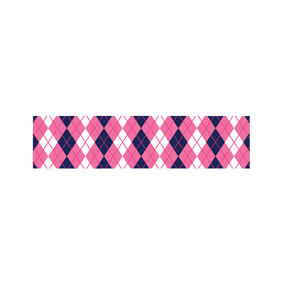 Pink White And Blue Argyle Pattern Print Bed Runner
