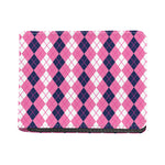 Pink White And Blue Argyle Pattern Print Bifold Wallet