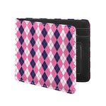 Pink White And Blue Argyle Pattern Print Bifold Wallet