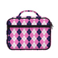 Pink White And Blue Argyle Pattern Print Briefcase Bible Bag