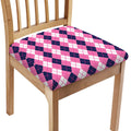 Pink White And Blue Argyle Pattern Print Chair Cushion Cover