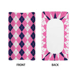 Pink White And Blue Argyle Pattern Print Changing Pad Cover