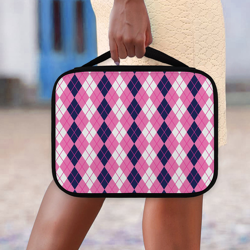 Pink White And Blue Argyle Pattern Print Classic Bible Case