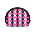 Pink White And Blue Argyle Pattern Print Coin Purse