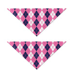 Pink White And Blue Argyle Pattern Print Dog Bandana