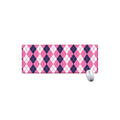 Pink White And Blue Argyle Pattern Print Extended Mouse Pad