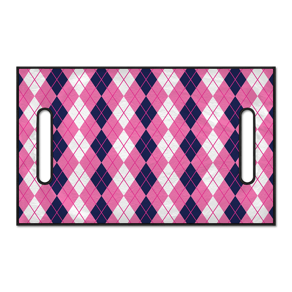 Pink White And Blue Argyle Pattern Print Golf Cart Seat Cover