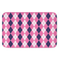 Pink White And Blue Argyle Pattern Print Indoor Door Mat