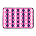 Pink White And Blue Argyle Pattern Print Kitchen Mat