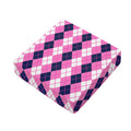 Pink White And Blue Argyle Pattern Print Outdoor Seat Cushion Cover