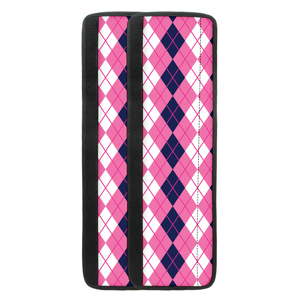 Pink White And Blue Argyle Pattern Print Refrigerator Handle Covers