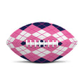 Pink White And Blue Argyle Pattern Print Rugby Ball