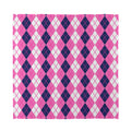 Pink White And Blue Argyle Pattern Print Silk Bandana