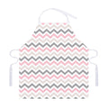 Pink White And Grey Chevron Print Adjustable Apron