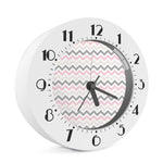 Pink White And Grey Chevron Print Alarm Clock